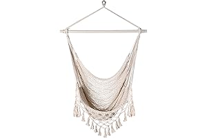 SandyBeach White Hanging Boho Chair