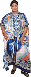 RAVI RAJORIA Long Crepe Kaftan for Women Free Size | Printed Nightwear 001 Multicolour Price In India