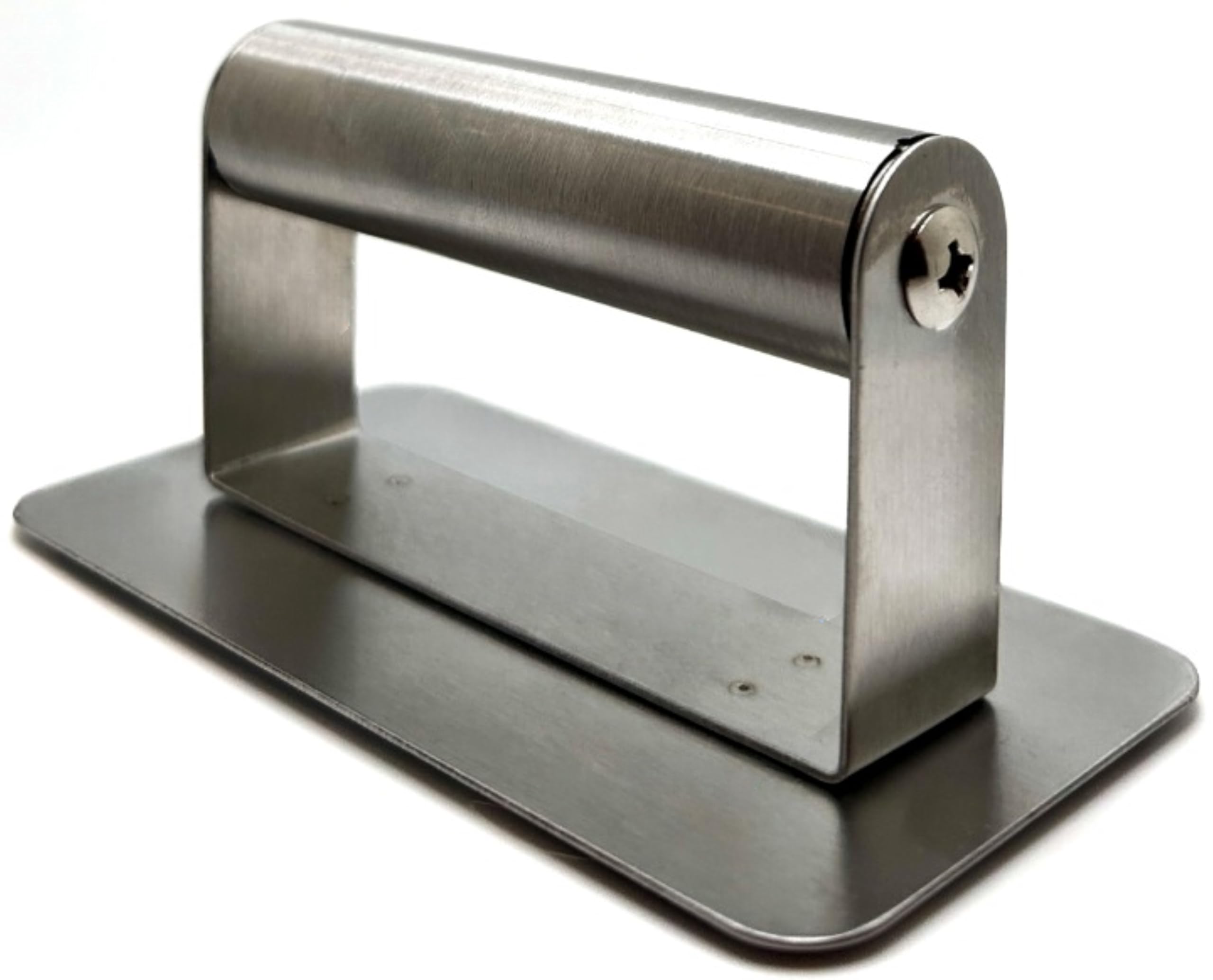 Soporte de almohadilla de acero inoxidable resistente Pro-Graad 961 para usar con estropajos de limpieza y fregado no tejidos de 3-1/2” x 6”, mango de acero inoxidable, soporte de almohadilla con velcro, paquete de 1