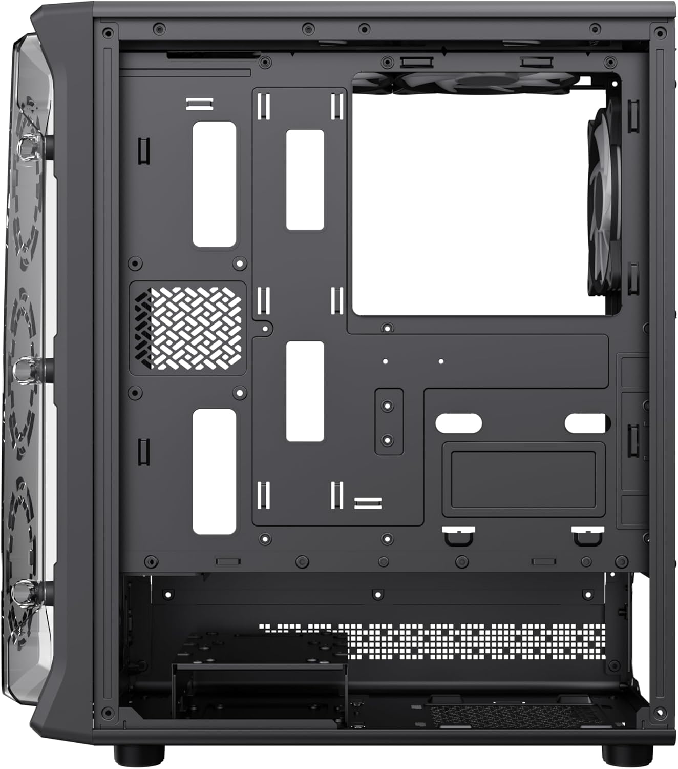 Intern view behind motherboard tray of GAMEMAX Starlight 2 AB PC Case