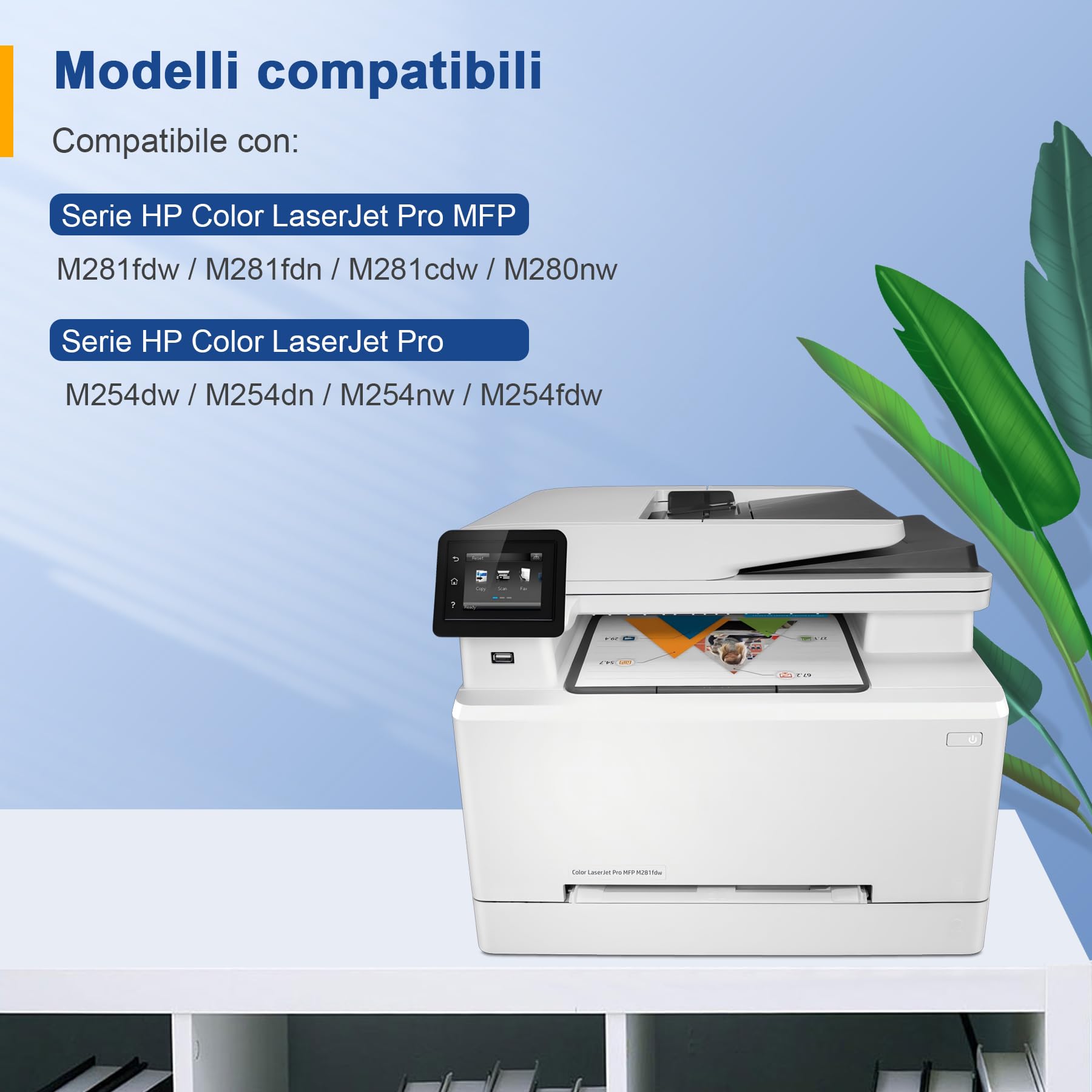 Palmtree 203X CF540X Toner Set Compatibile per HP 203X 203A M281fdw Toner per Color Laserjet Pro MFP M281fdw M254nw M281fdn M281cdw M280nw M254dw M254dn (Nero Ciano Magenta Giallo, 4-Pack)
