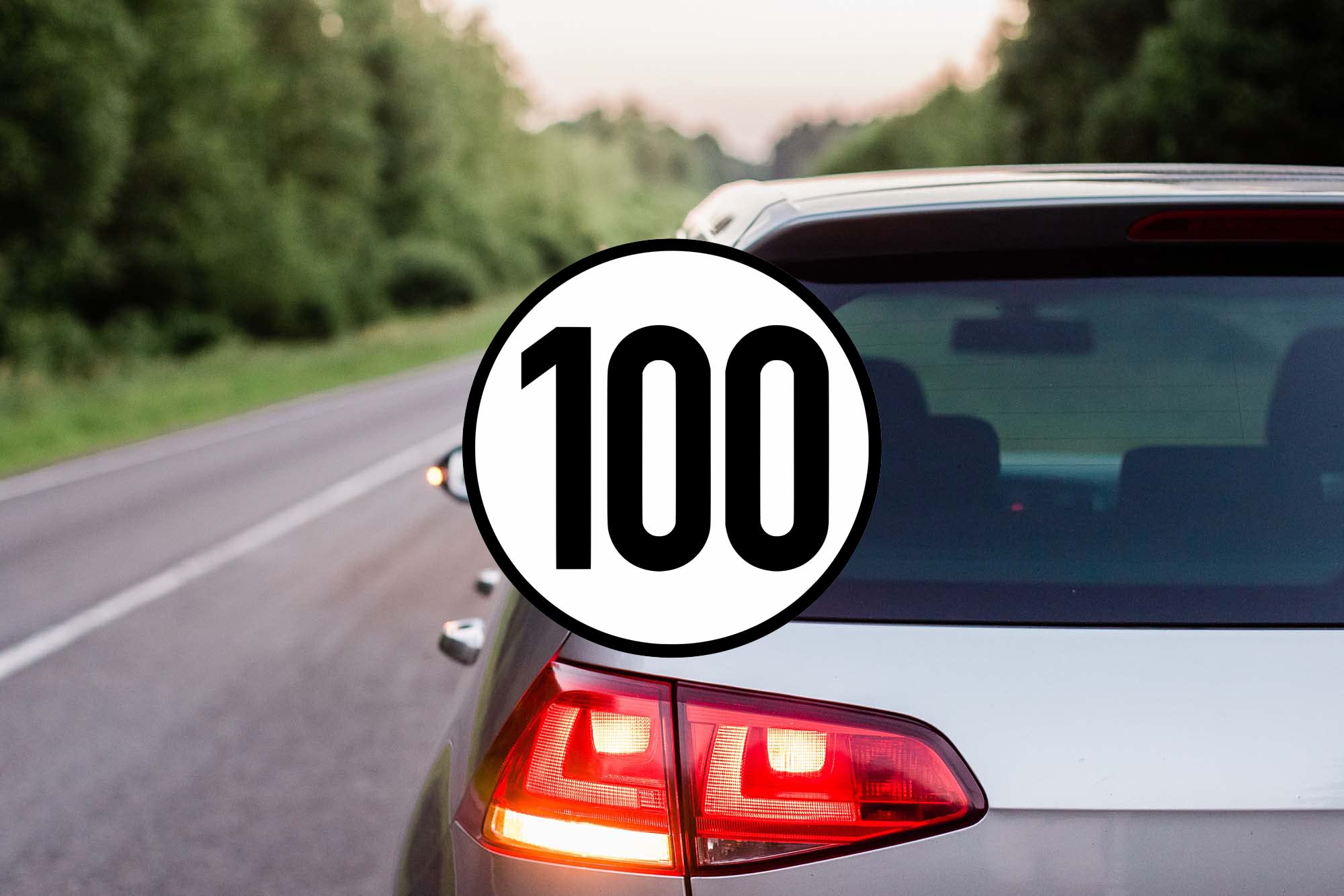LT Easiyl 8 adesivi con limite di velocità 100 km/h, diametro