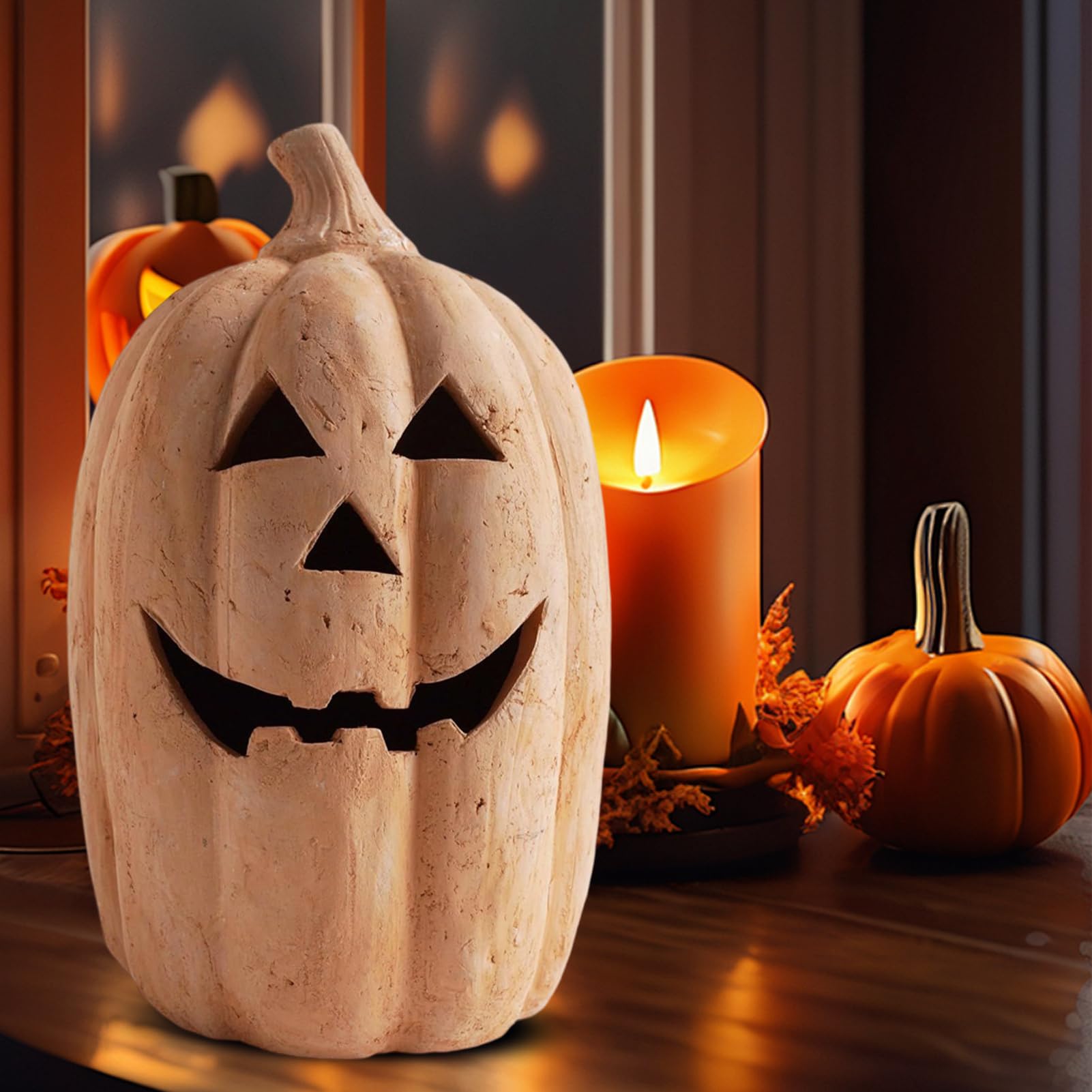 Lampion Dynia Dekoracja Upiorne bezpłomieniowe lampy dyniowe oświetlenie | Światełka Latarni Dyniowej Na Halloween, Do Użytku Wewnątrz I Na Zewnątrz, Ganek, Noc, Sypialnia, Ogród