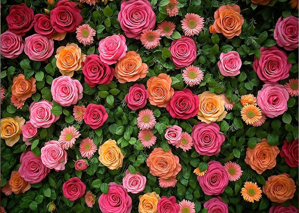 Floral Backdrop for Photography Mother's Day Backdrop Wedding Backdrops Spring Flower Photography Backdrop Backdrops for Photographers Studio Props 10X8FT 049