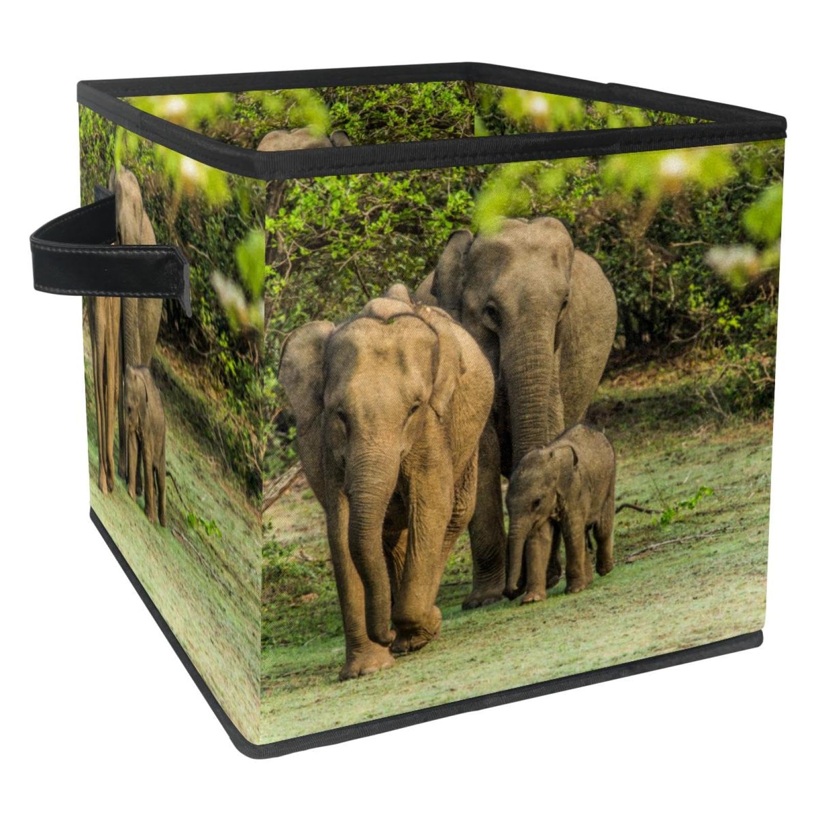 Boîte de rangement pliable éléphant en tissu pour placard et chambre