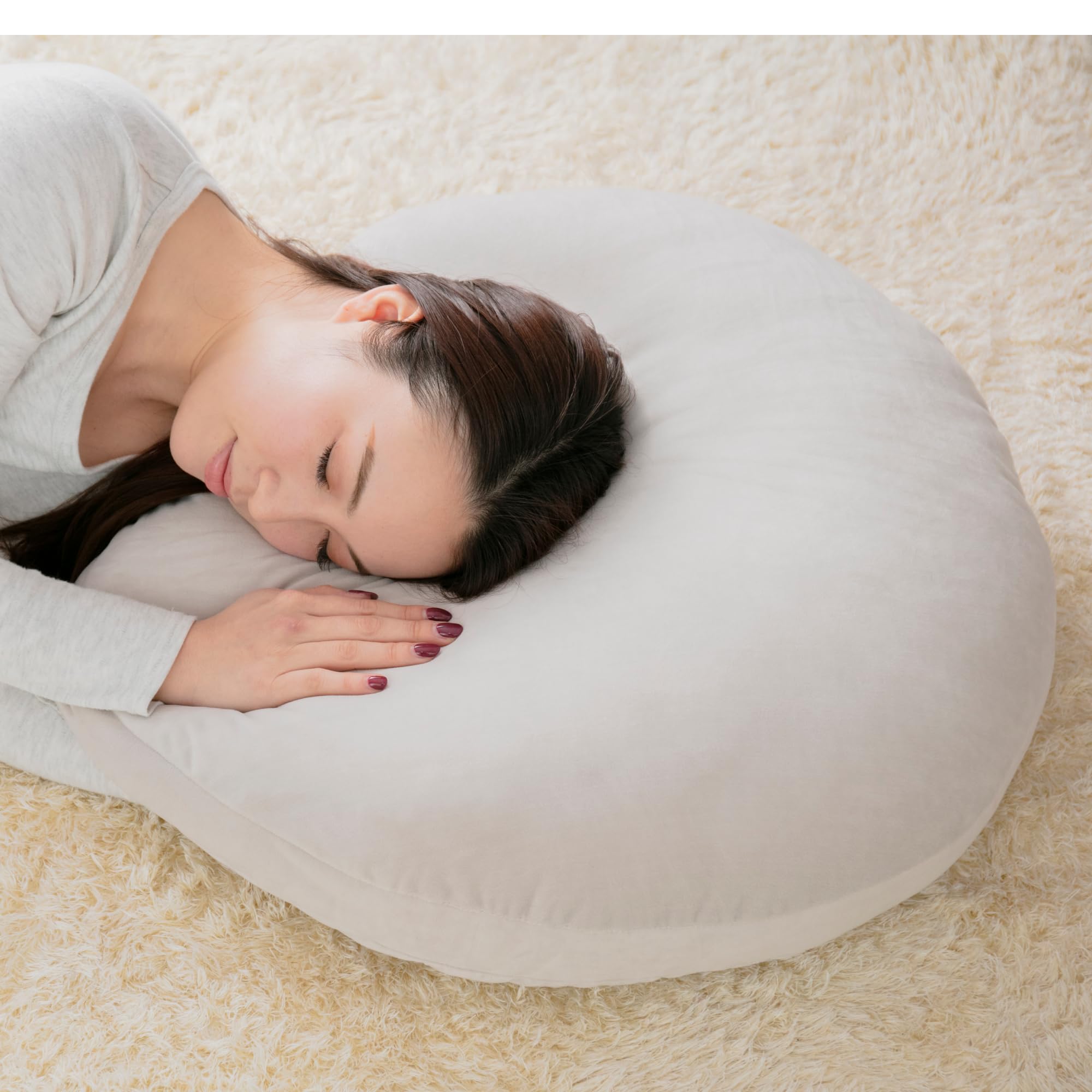 Cushion Fluffy Round Diameter 60cm Stylish Large Seat Pad Microfiber Living Home Office Lightweight Floor Cushion Backrest Cushion 20A027 Gray