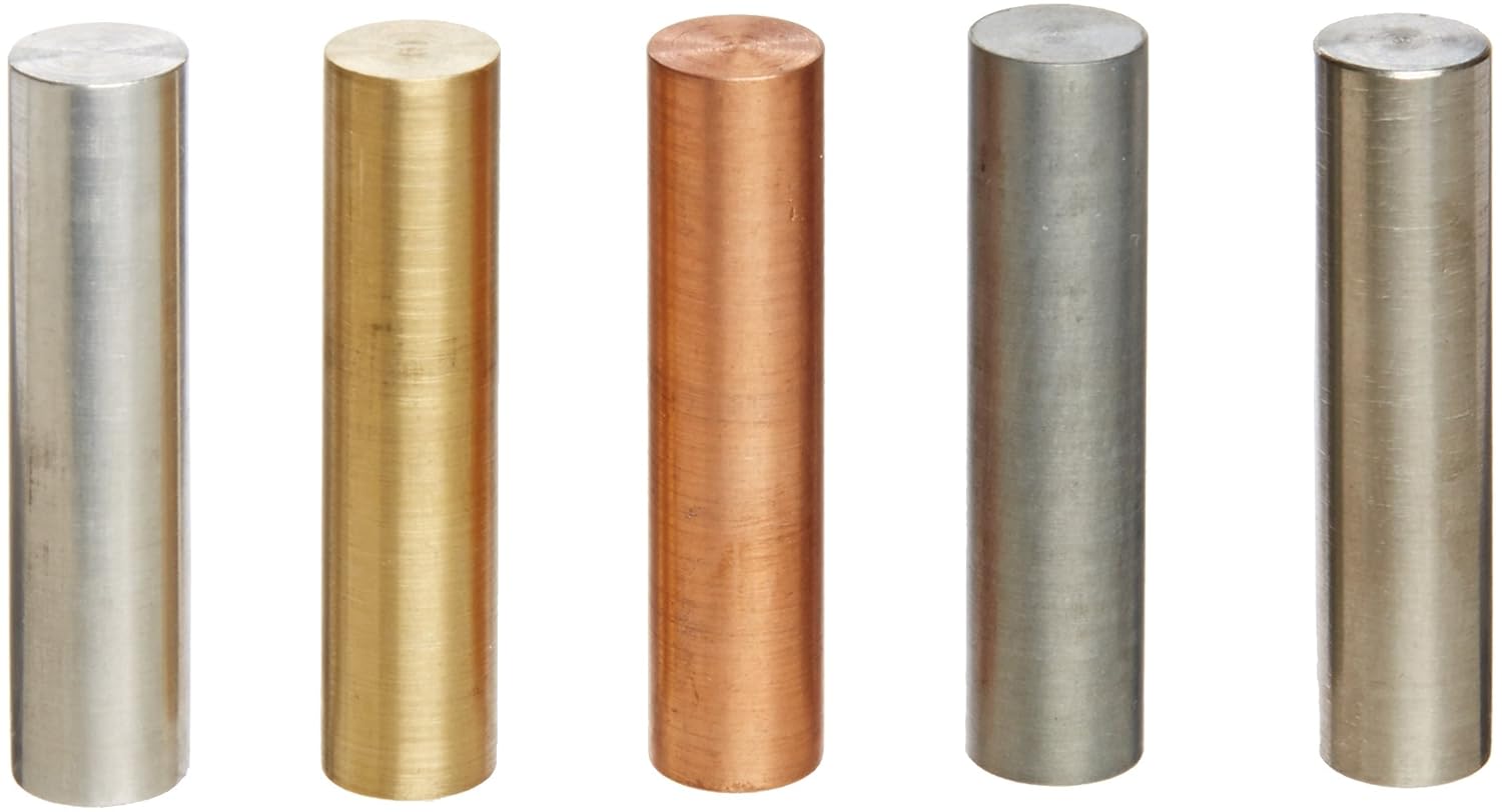 Ajax Scientific ME1090540 5 Piece Metal Specific Gravity Cylinder Set, 10mm Diameter x 40mm