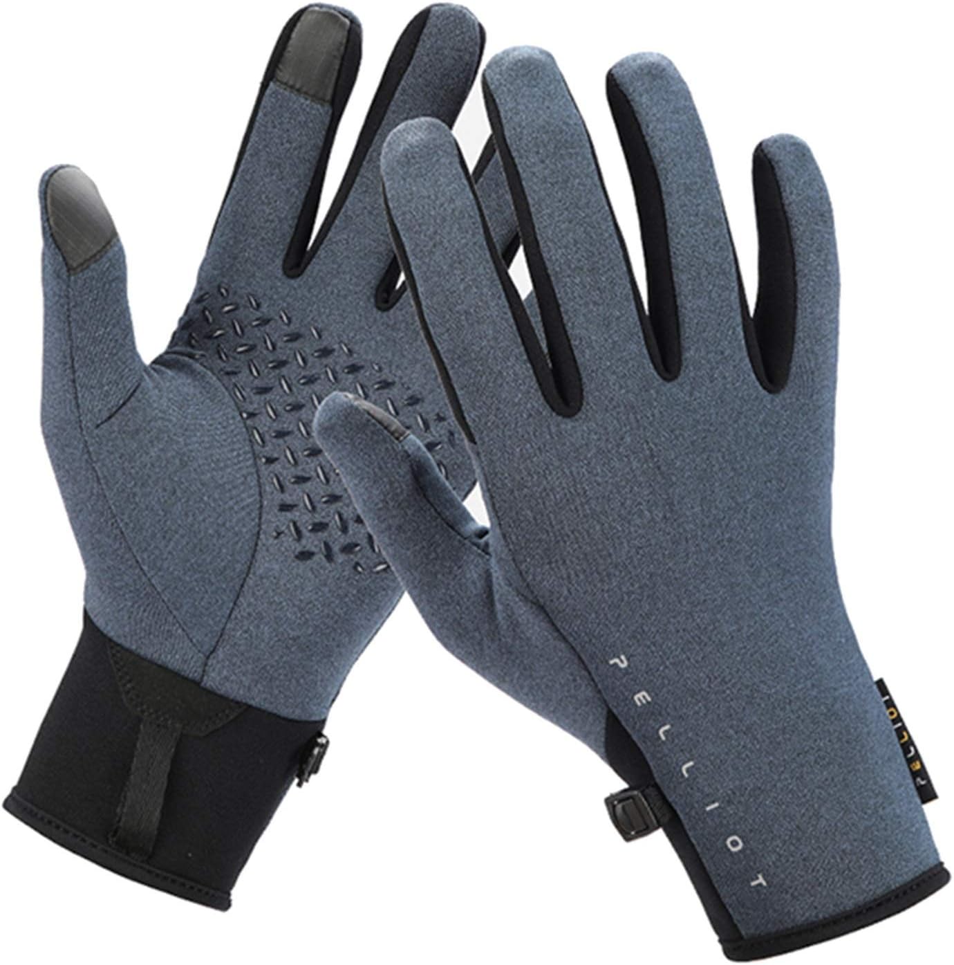 Gloves Winter Warm Gloves, Touch Screen Non-Slip Gloves, Bicycle Gloves, Light Running Gloves, Warm Lining Gloves (Color : Blue, Size : L)