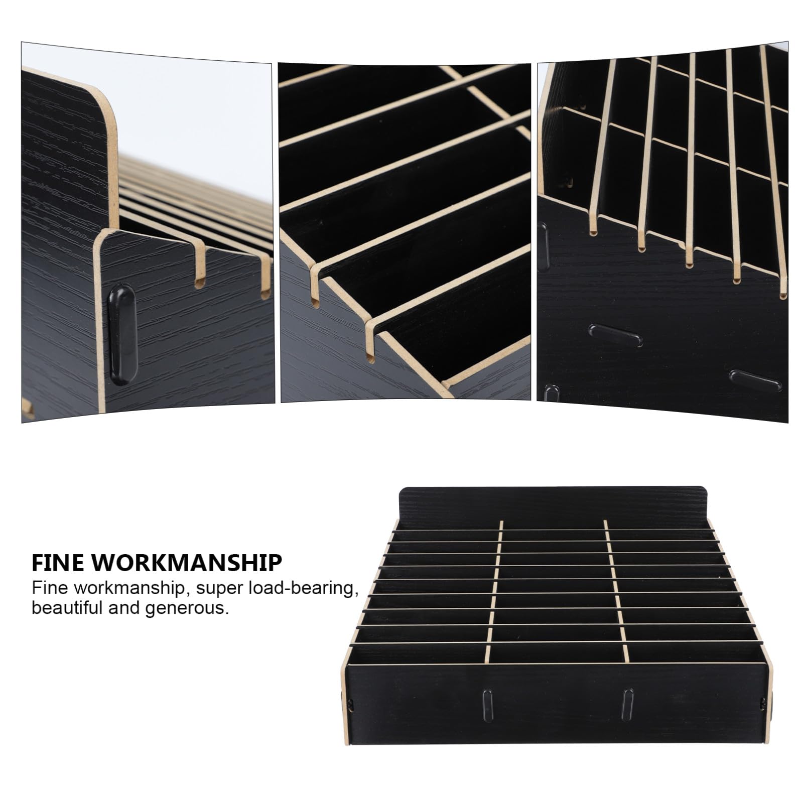 HOMSFOU Caja y Diseño Elegante para Guardar Móviles Múltiples Rejillas de Madera Pulido Fino para Oficina y Sala de Reuniones