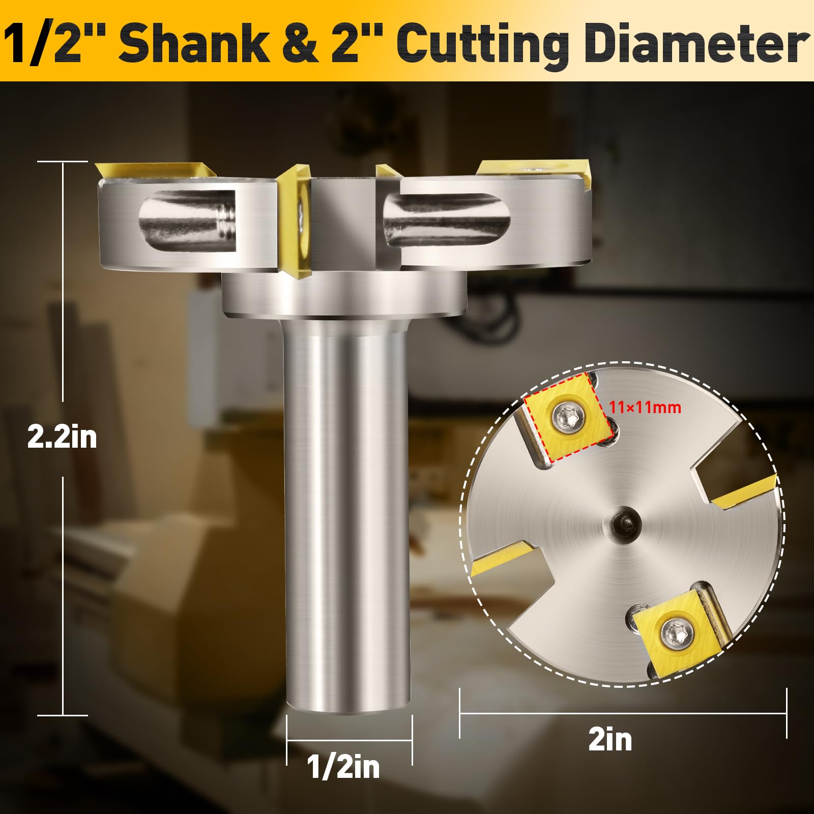 CNC Spoilboard Surfacing Router Bit 1/2