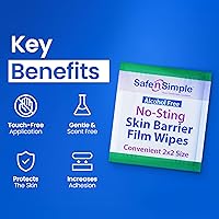 Vista 6 de Safe n' Simple Toallitas preparadoras de piel sin escozor – 100 películas de barrera para ostomía individuales de 2.4" x 2.4" – Toallitas