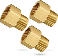 3-Pack GSINODRS 1/2" NPT Brass Pipe Adapter Fittings - Male to Female Hex Coupler, 1200 PSI High Pressure, Corrosion-Resistant