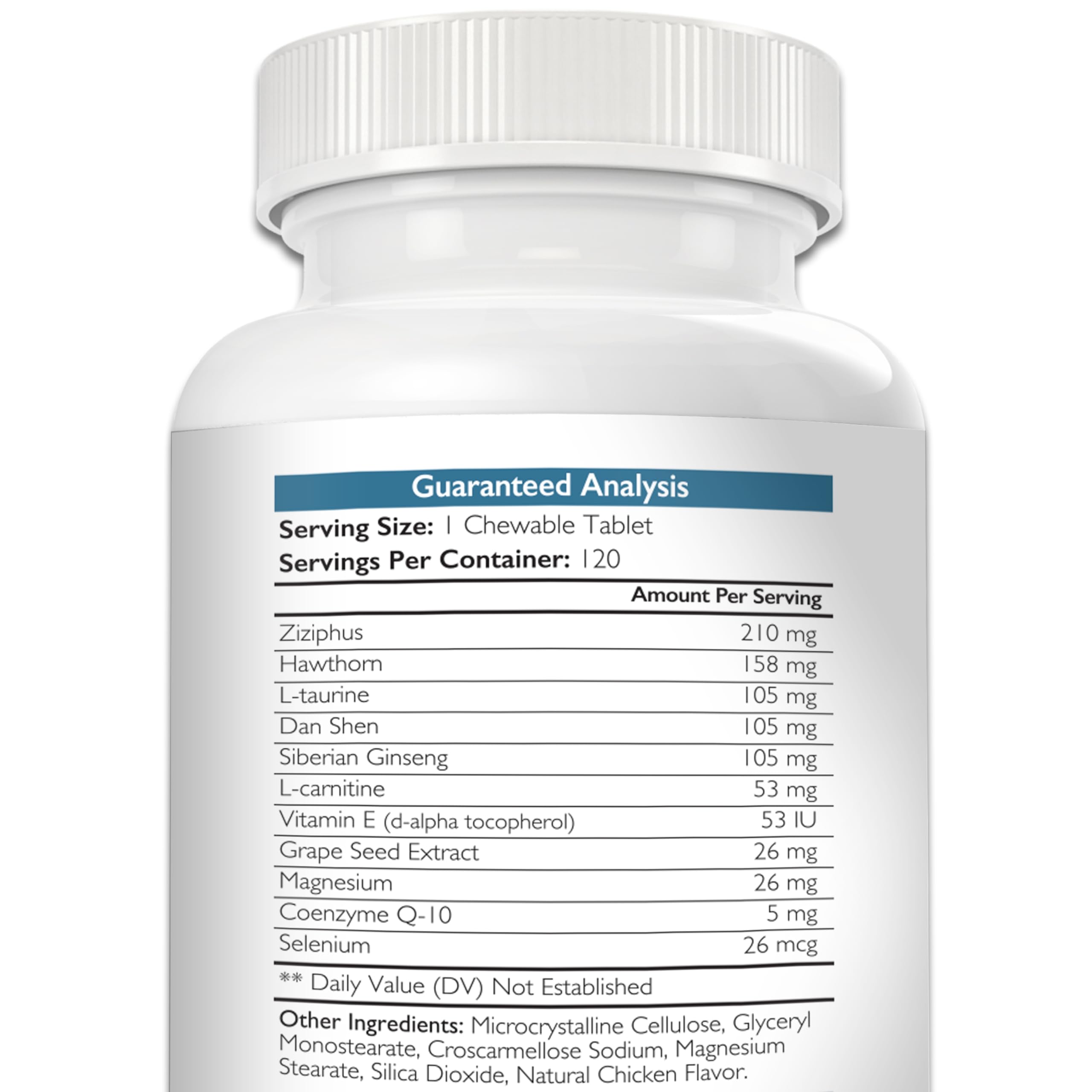 Nutrition Strength Cardio Support for Dogs Plus Antioxidant, L-Carnitine, L-Taurine, with Coenzyme Q10 and Vitamin E, Promotes a Healthy and Strong Dog Heart, 120 Chewable Tablets