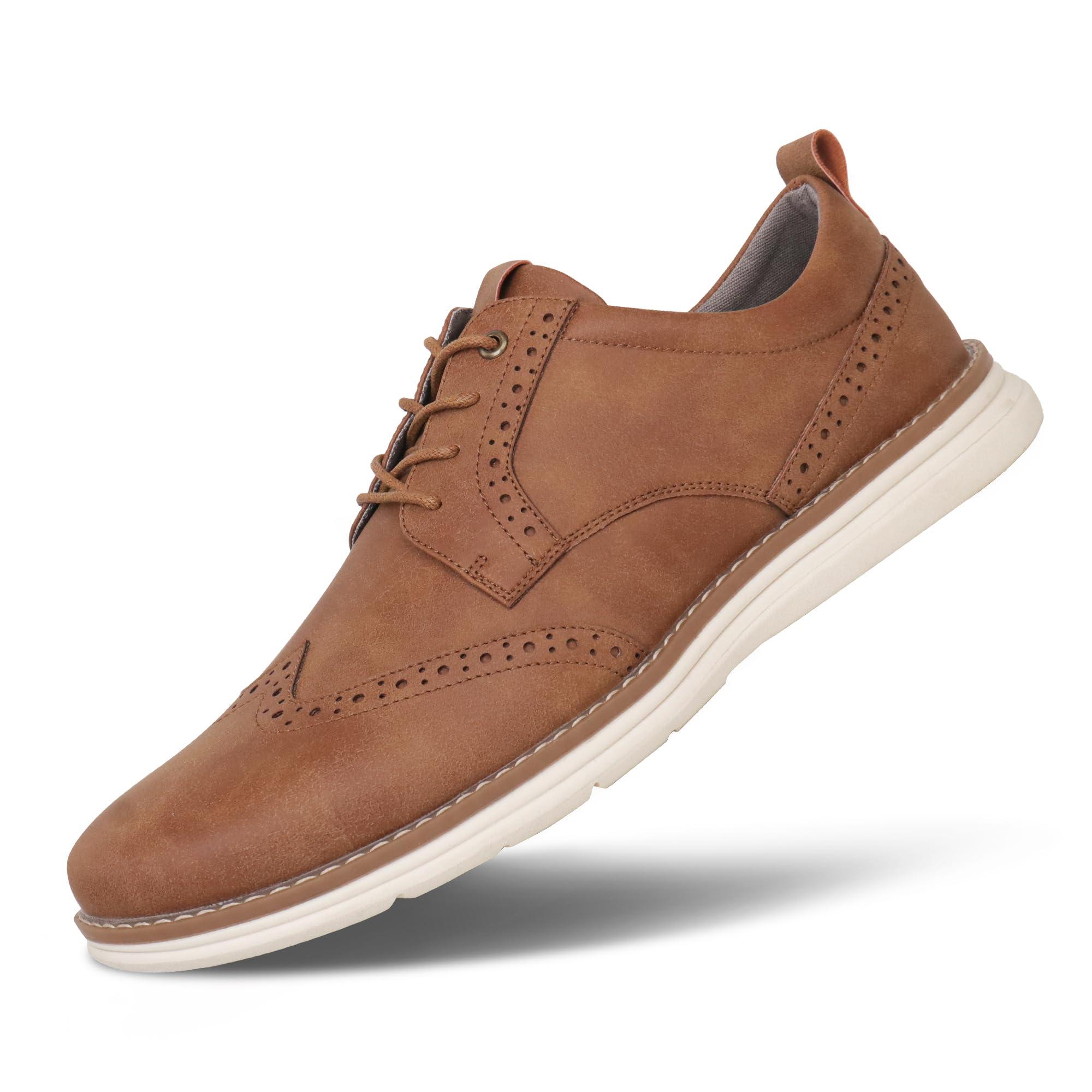 Hawkwell Plus Mens Plus Size Wingtip Oxford Shoes Classic Brogue Dress Shoes Business Office Shoes US Sizes 15