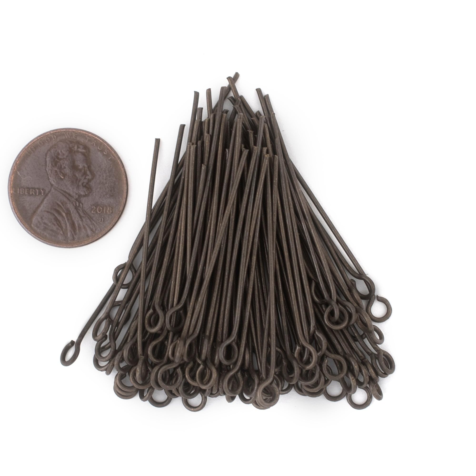 TheBeadChest Antiqued Brass 21 Gauge 1.5 Inch Eye Pins (Approx 100 pieces)
