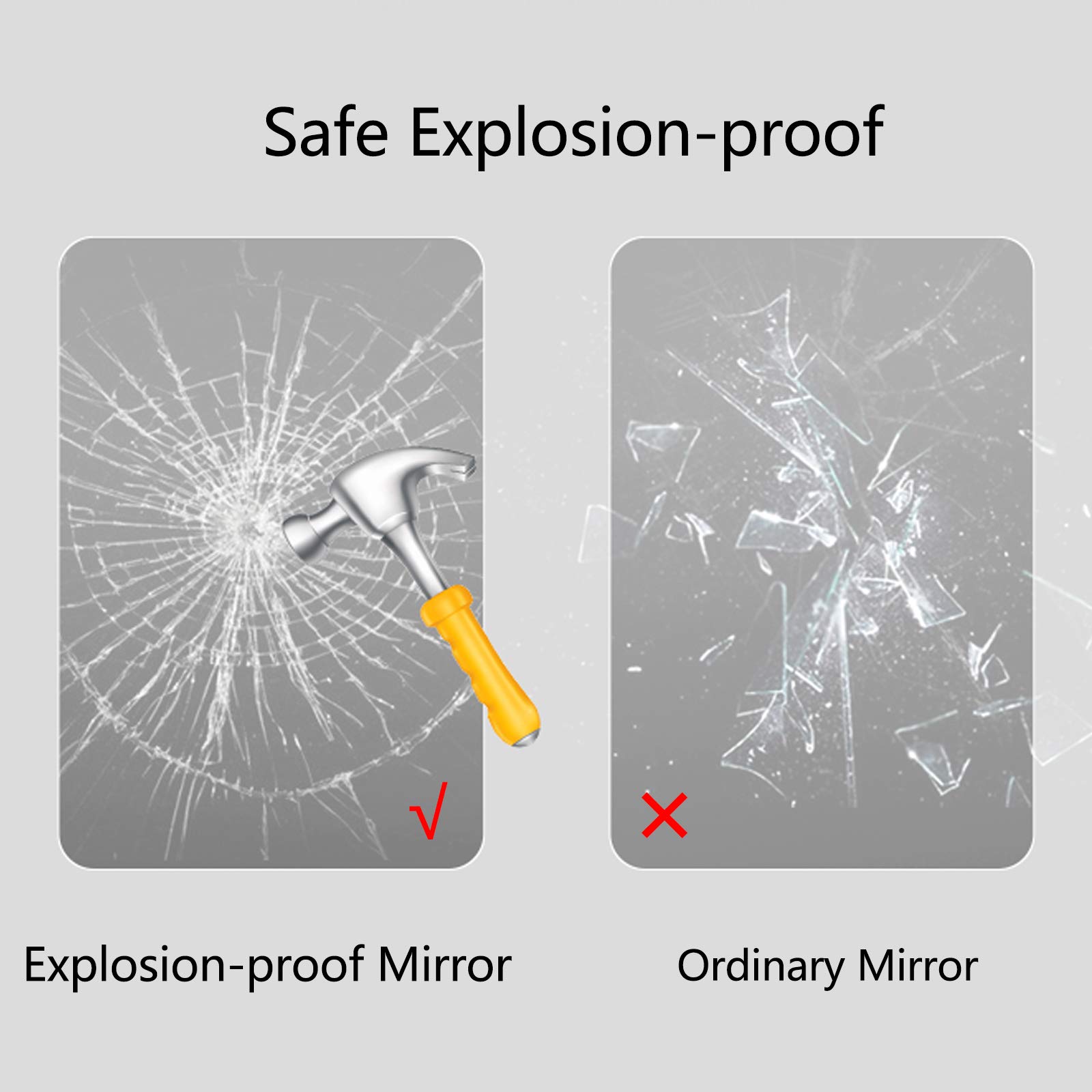 Specchio Espejo de pared Redondo, Espejo de baño con borde de Hierro forjado, Espejo de maquillaje HD a prueba de explosiones, Espejo de afeitar para Sala de estar, dormitorio, pasillo.