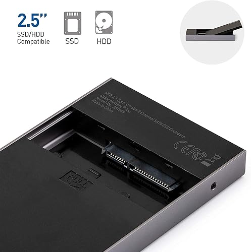 Miniatura 4 de Cable Matters Caja de disco duro USB C de 10 Gbps Gen 2 de aluminio premium para SSD/HDD de 2.5 pulgadas con cables USB-C y USB-A - Compatible con