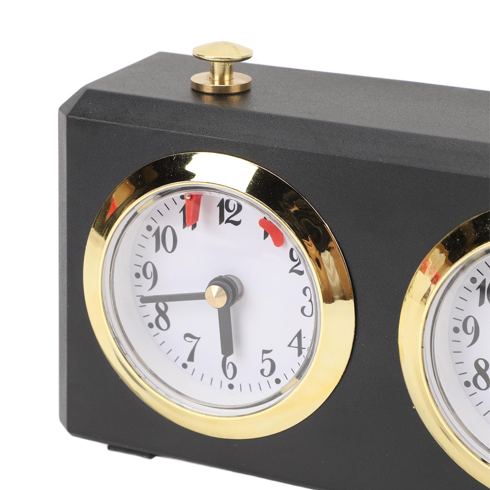 Rosvola Analoge Schachuhr Im Vintage-Stil, Mechanischer Timer, Zum Aufziehen für Schachwettbewerbe und Schachbegeisterte, ABS-Eisen, 15,4 X 5,5 X 9 cm (Black)