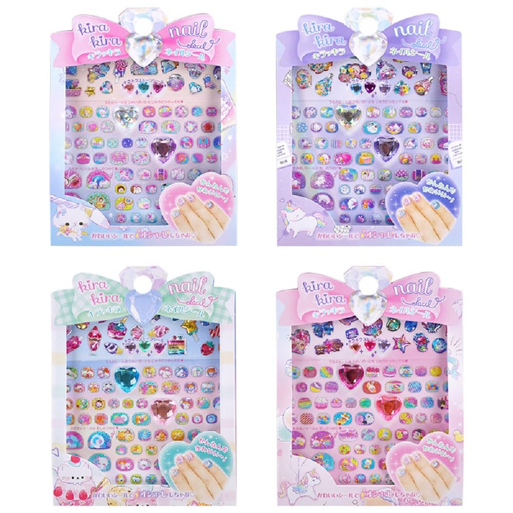 Sponsored Ad - Nail Stickers for Nail Art - 4 Sheets Cute Kawaii Nail Stickers, Self Adhesive DIY Nail Art Decoration, Nails Decorations Fashion Accessories for Girls, Woman-Polyvinyl Chloride