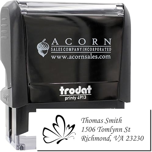 Miniatura 2 de Sello de dirección personal de mariposa autoentintado, sello de dirección de retorno personalizado, idea de regalo personalizada, estampado de