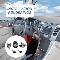 Vista 4 de Juego de cilindros de bloqueo completo Barril de arranque de encendido compatible con Hyundai Sonata 2009-2014 Hyundai Sonata 2011-2015 Hybrid