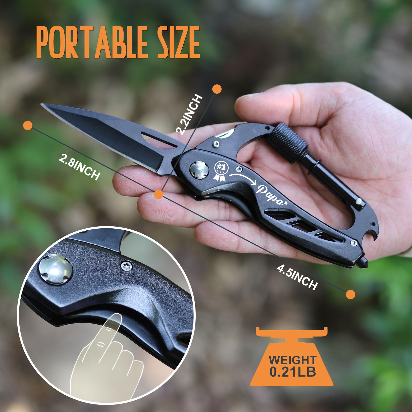 Gifts for Papa, Papa Gifts for Fathers Day, Papa‘s Multitool Gift for Fathers Day Birthday, EDC Outdoor Papa’s Gift