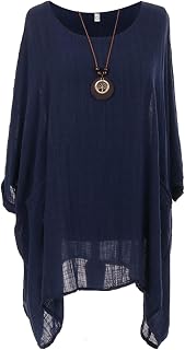 Ladies Italian Quirky Cotton Top Womens Lagenlook Plain Summer Tunic Dress