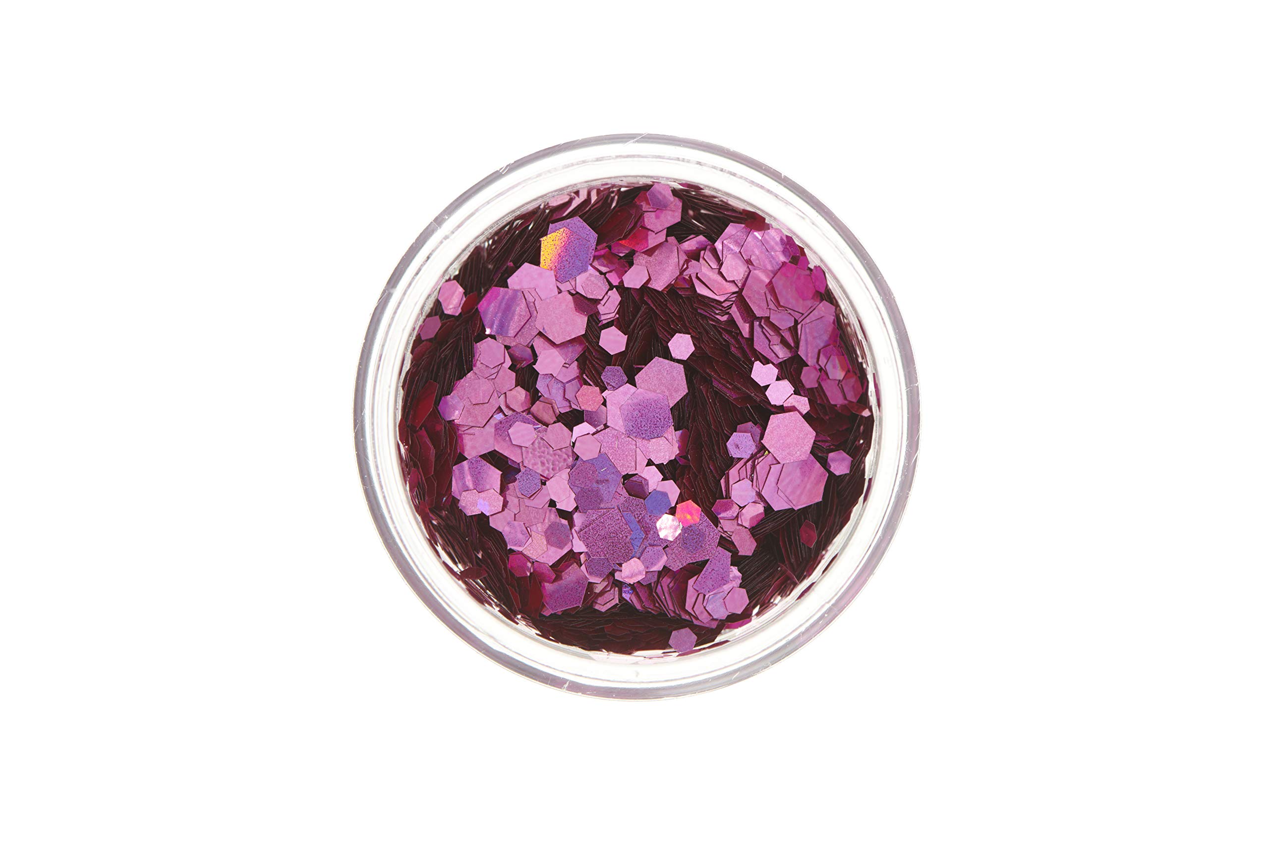 Chunky Holographic Glitter by Moon Glitter - Pink - Cosmetic Festival Makeup Glitter for Face Body, Nails, Hair, Lips - 3g - Image 4