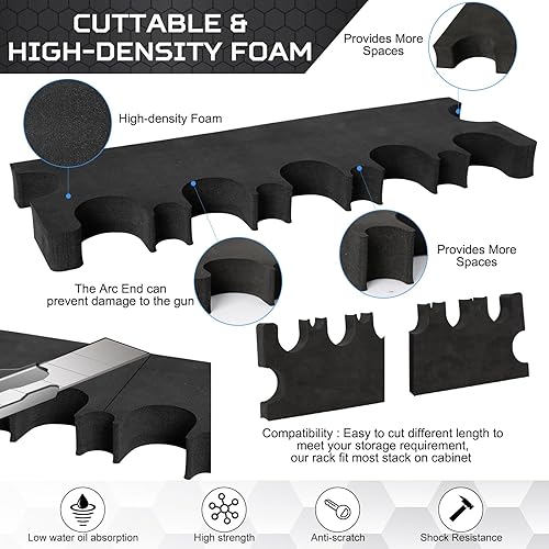 Miniatura 4 de Estante para armas para almacenamiento de armas, accesorio seguro para armas para rifles y escopetas, soporte para pistola en gabinete de armas,