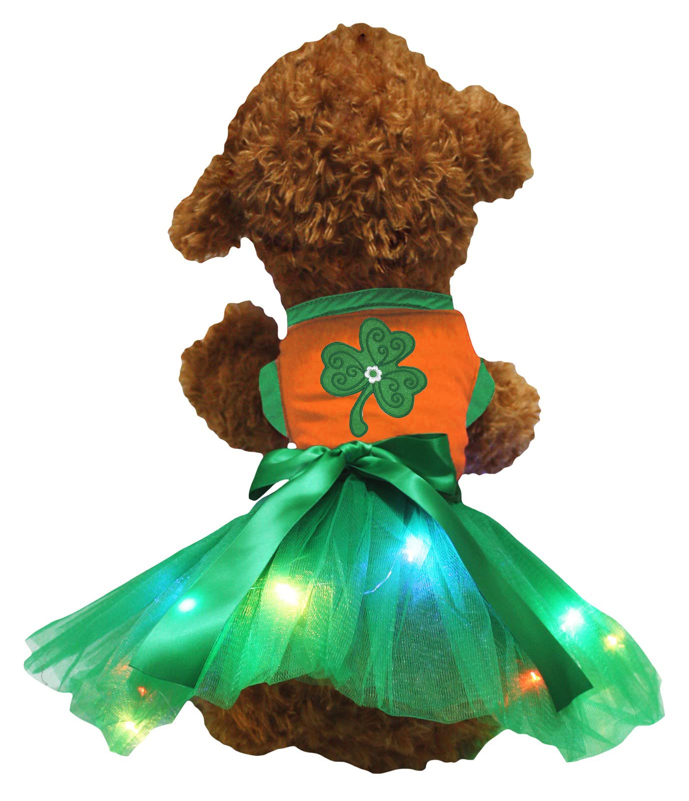 Robe pour chien avec LED verte et orange de taille XS pour sécuriser vos balades de nuit