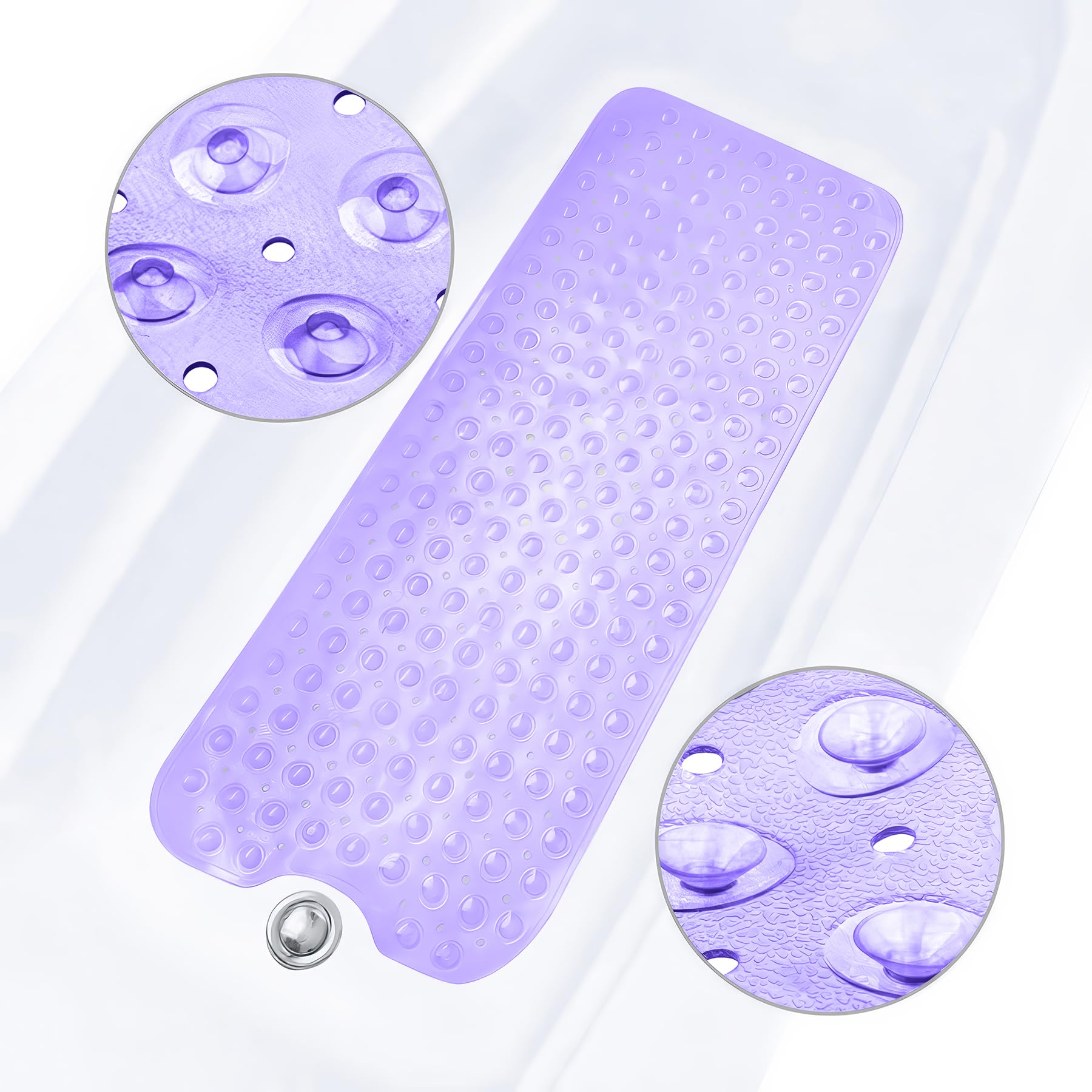 ADOV Bath Mat Non Slip, 100 x 40 cm Extra Long Shower Mat Anti Mould