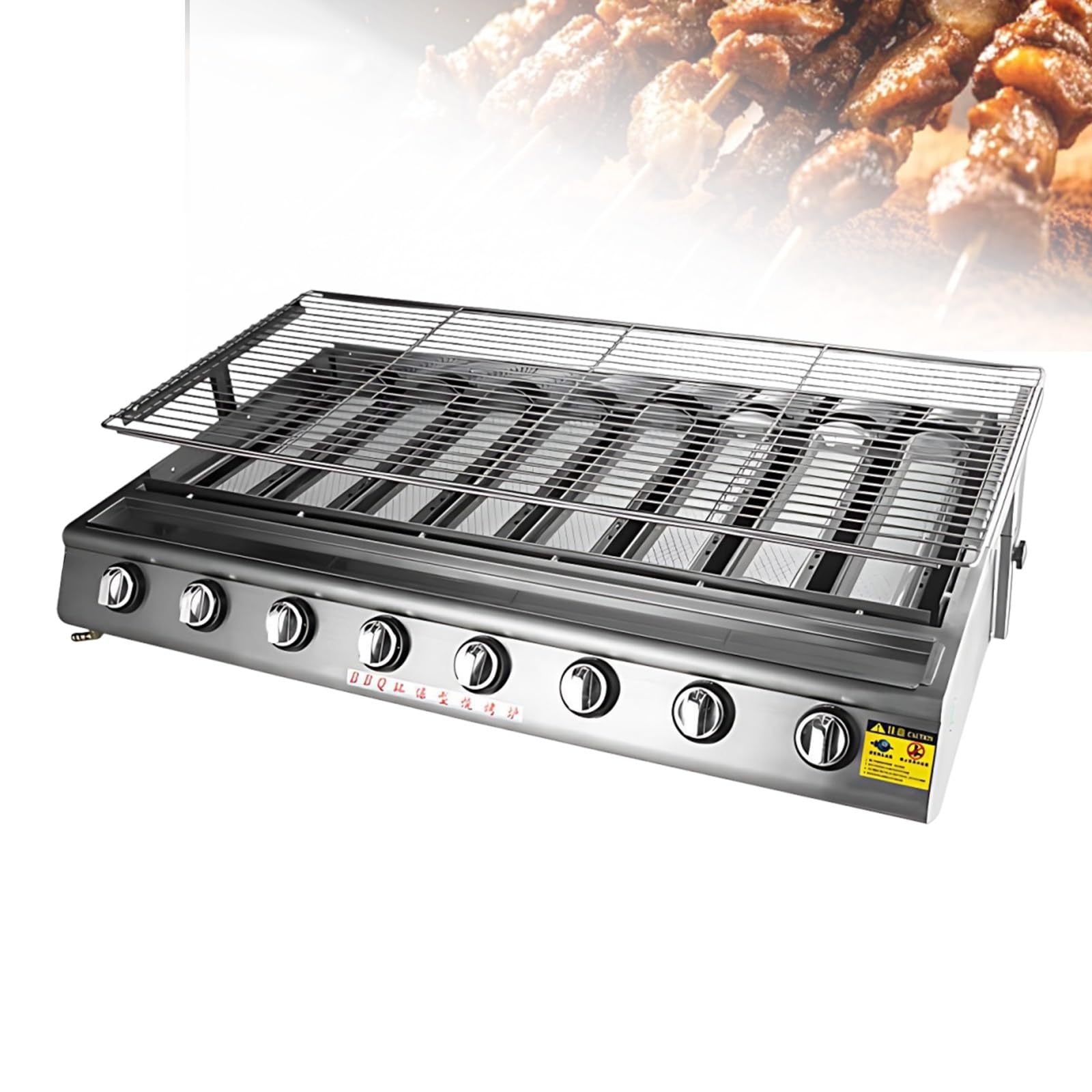 Przenośny grill gazowy z okapem ze stali nierdzewnej 304, kuchenka z propanem na podczerwień do pikniku balkonowego, regulowana wysokość Piezo Ignition Smokeless Tabletop BBQ