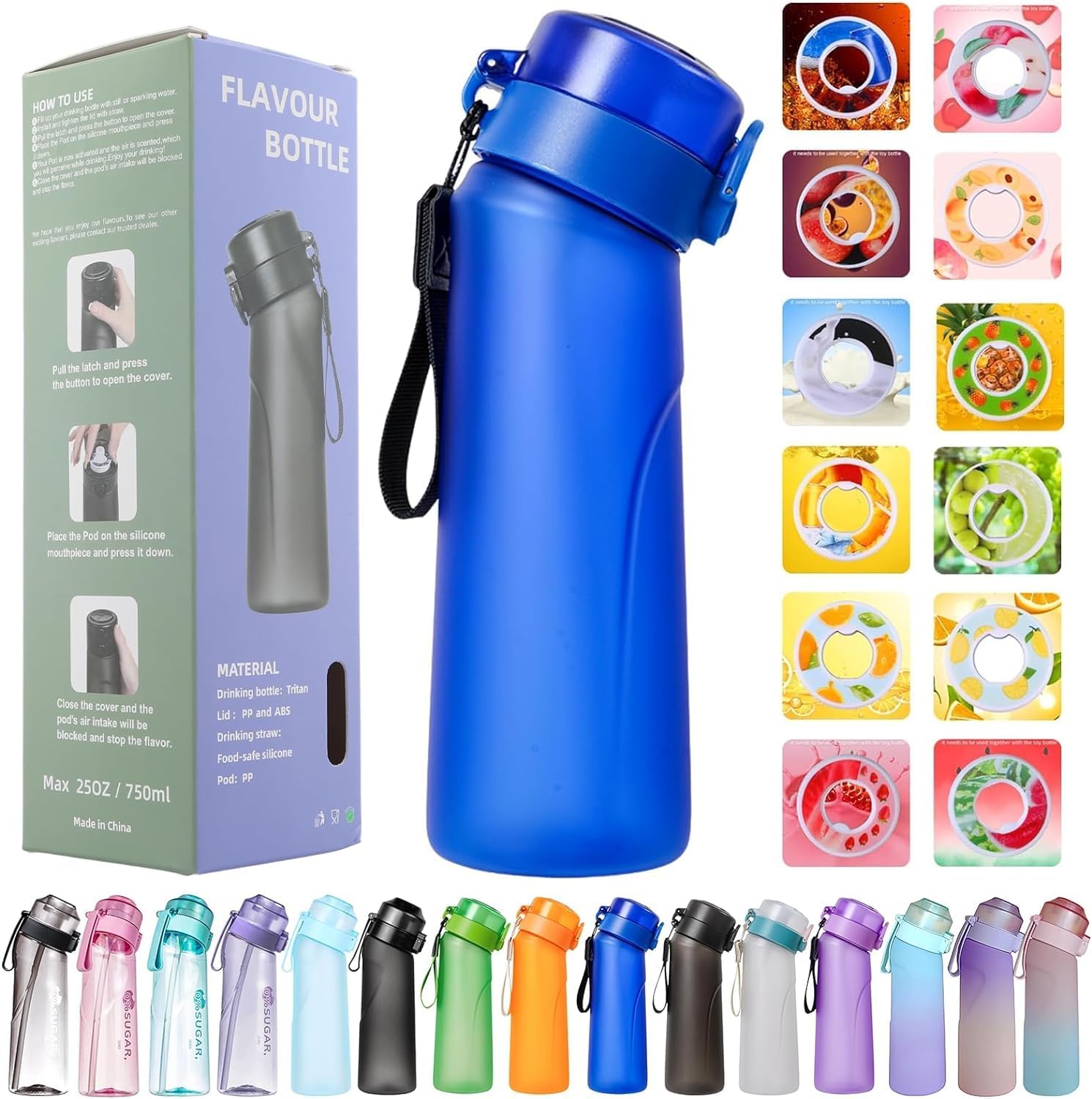Air Water Bottle Starter Set Up, 650ML Starter Up Set Drinking Fruit