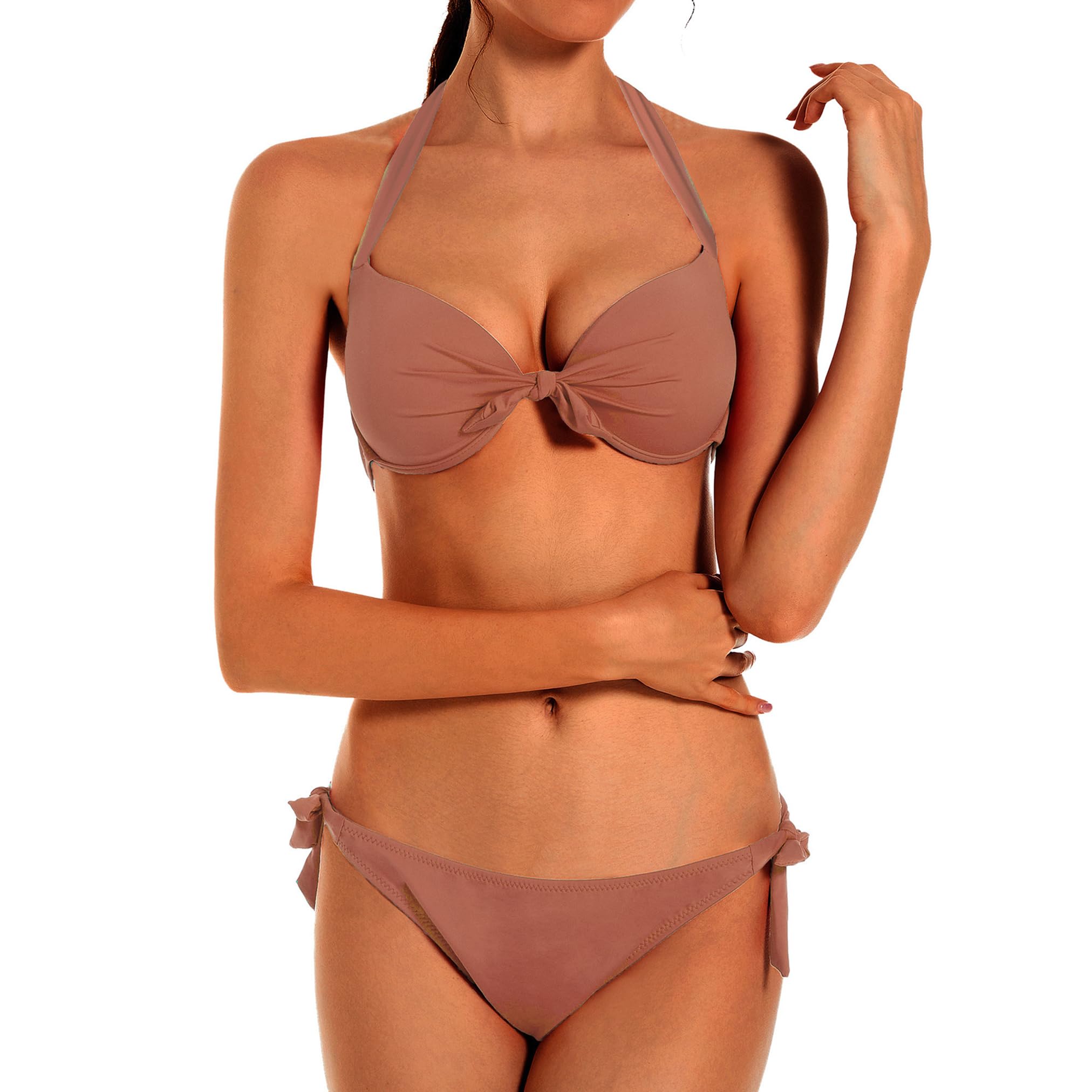 Donna Costume da Bagno Spingere Verso l'Alto Reggiseno Mare Brasiliano Bikini Bottom Due Pezzi Bikini Coordinat