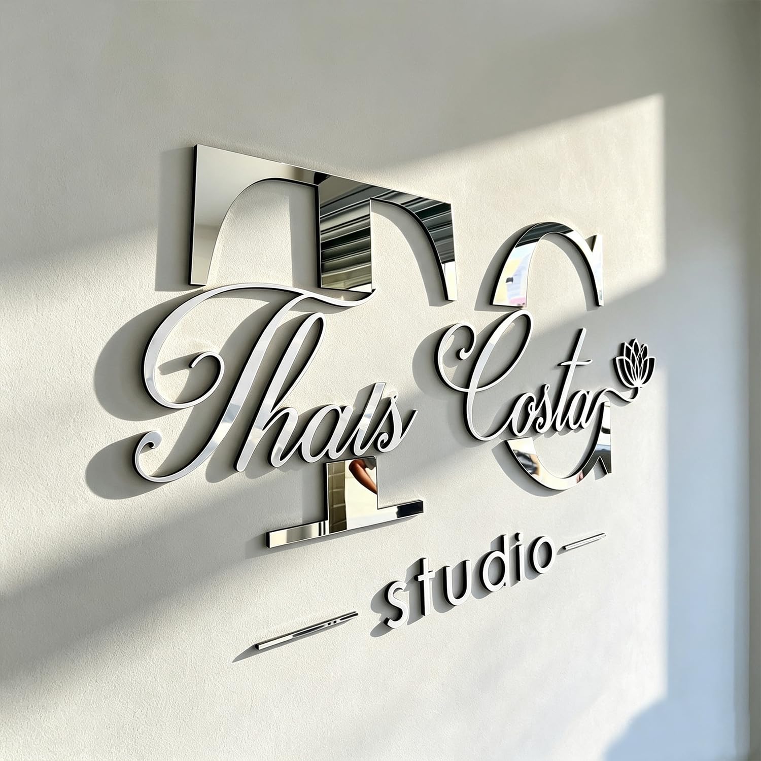Personalisiertes 3D Acryl Business Logo Schild – Firmenlogo-Laserdekoration aus Acryl–Individuelles lasergeschnittenes Wandschild Schönheitssalon–Geeignet für Büros, Zahnarzt-Schild Café und Geschäfte