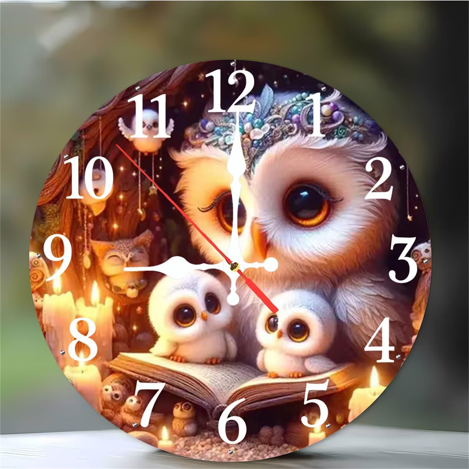 Horloge murale originale motif chouette idée cadeau pour chambre d'enfant et pendaison de crémaillère