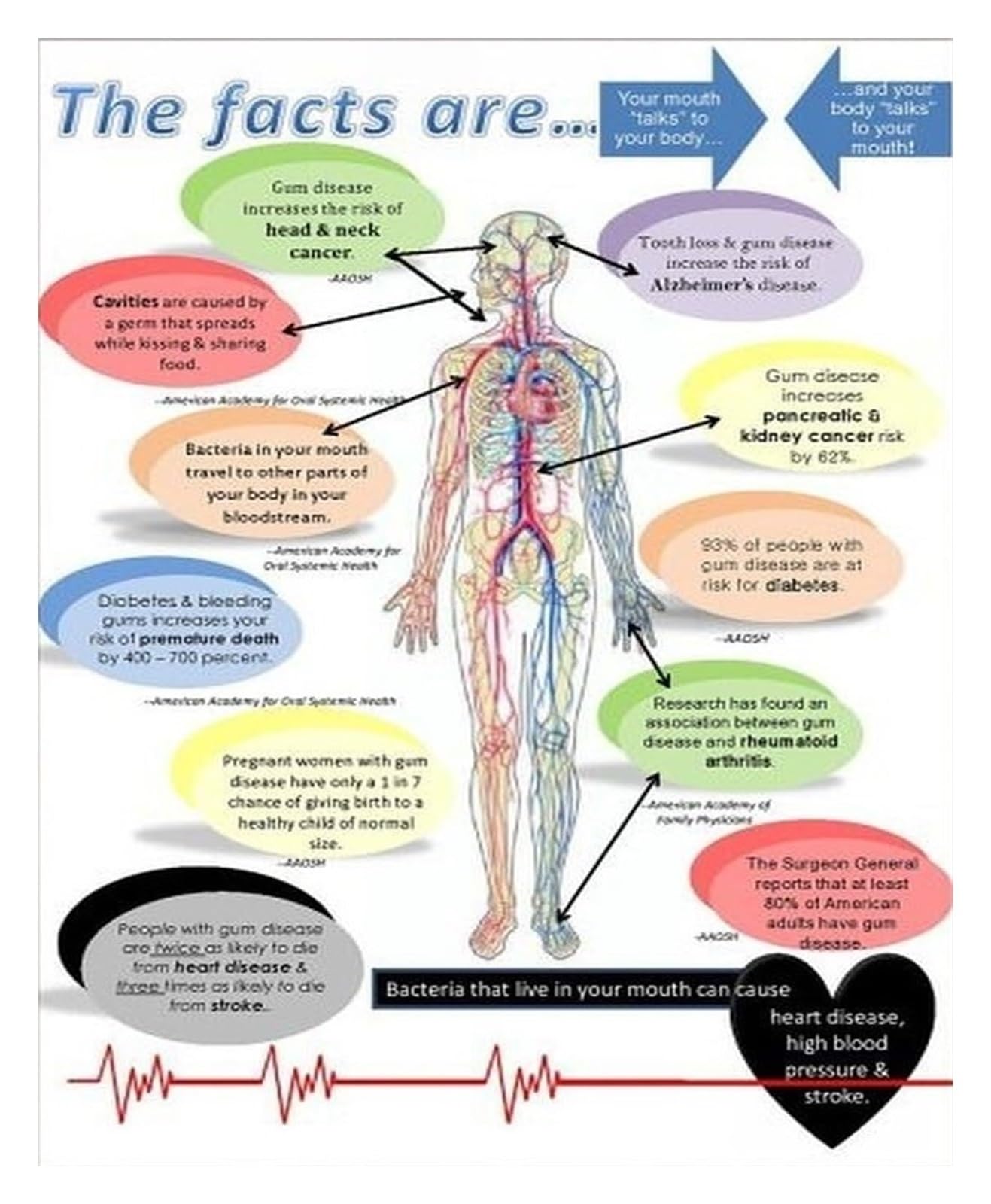 HGETJOHXEM Health Education Poster - Focus on Oral Hygiene and Its Role in Well-being, Informational Wall-Art for Office, Classroom or Community Center(Unframed,08x12inch(20x30cm))