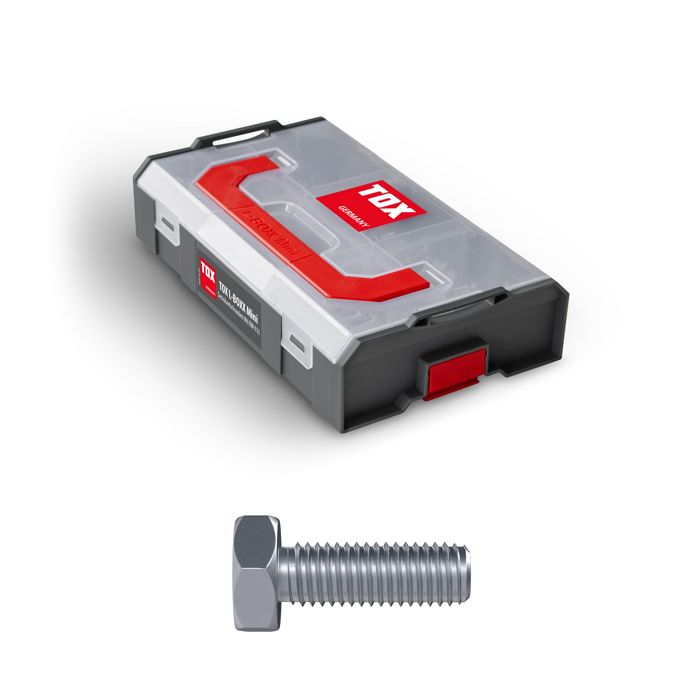 TOX L-BOXX Mini hexagon head screws M6 assortment DIN 933, individually adjustable, stackable & interlockable