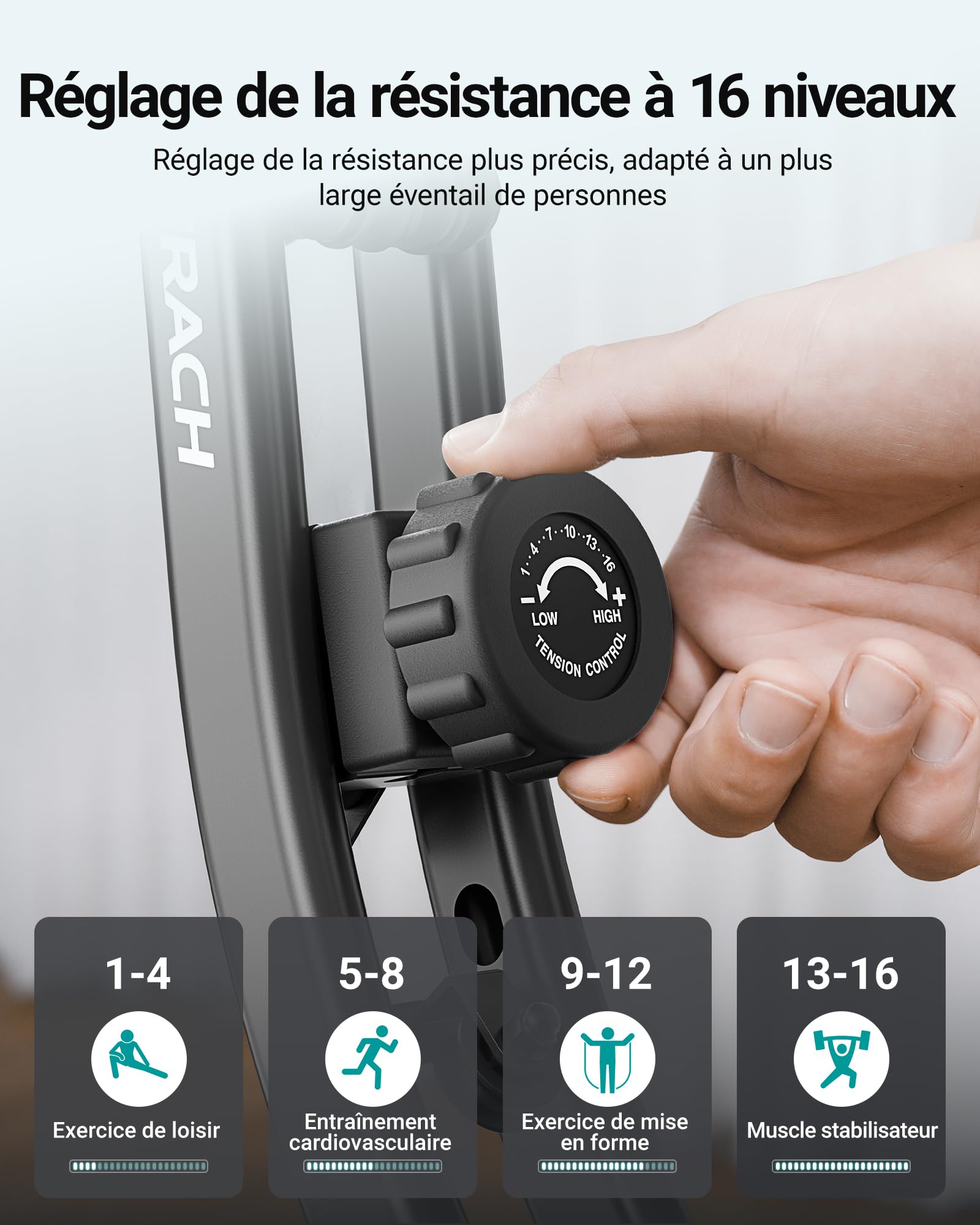 MERACH Velo D Appartement Silencieux avec App Entraînement, 4 en 1 Vélo D’Appartement Pliable avec Résistance Magnétique 16 Niveaux, Écran LCD, Mesure du Pouls, Bande de Résistance, Selle Confortable