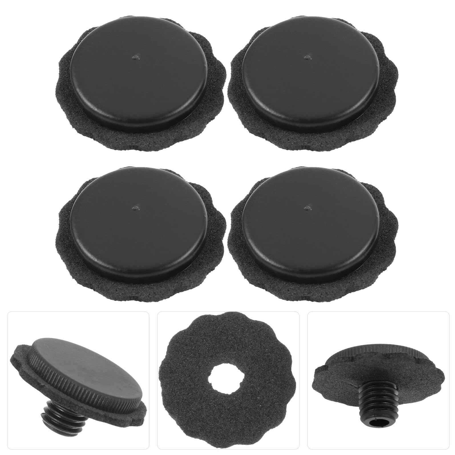 SUPVOX Repuestos Ideales para Paraguas para Paraguas Plegables 4 Piezas de Tapas de Punta Accesorios Negros de Plástico Diseño Roscado para Uso Prolongado