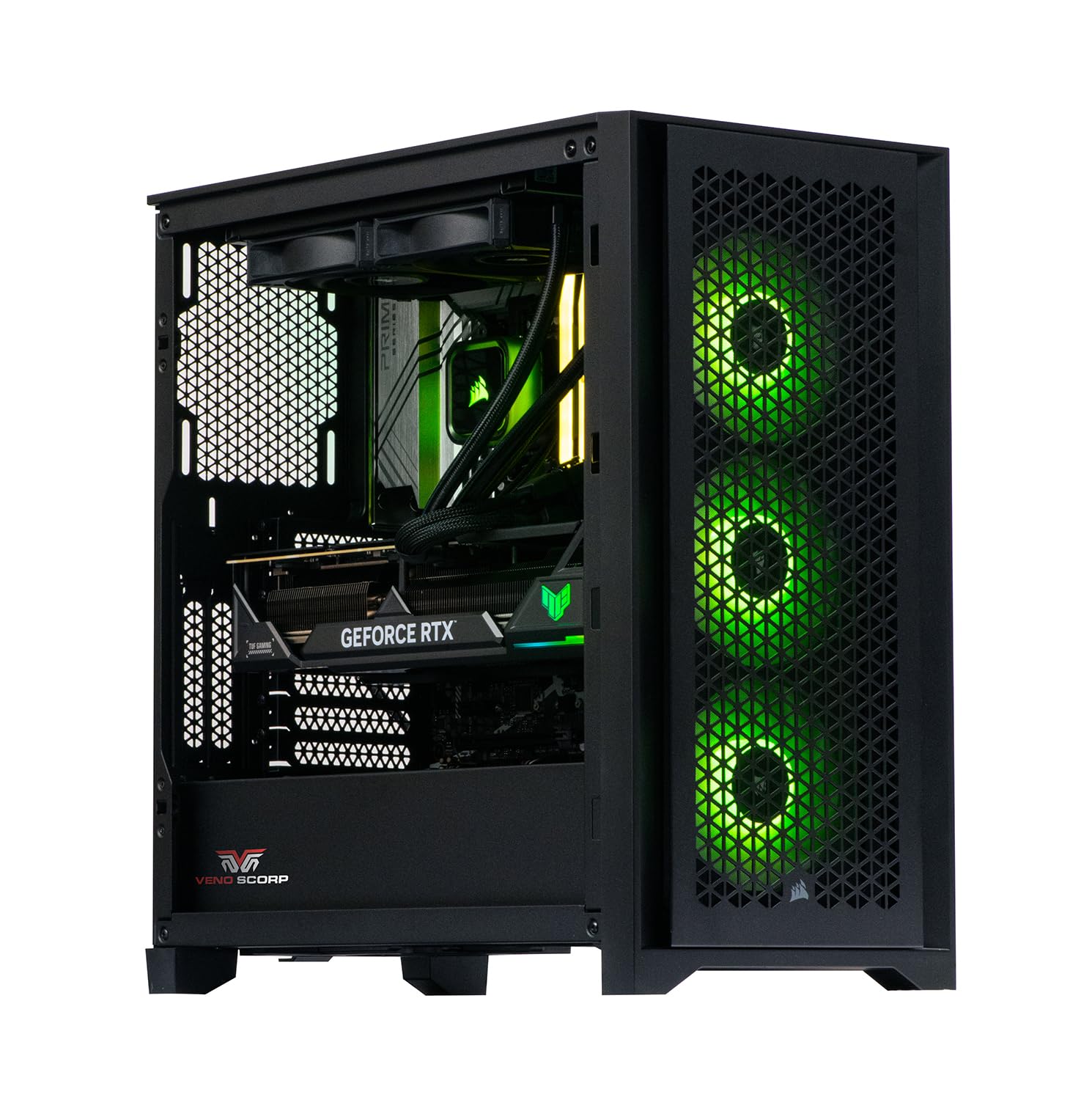 Veno Scorp Gaming PC - Intel Core i7 14th Gen Nvidia Geforce RTX 5080 16GB GPU - 32GB 6000Mhz DDR5 Ram - Corsair MP600 2TB NVMe - 850W Gold Rated PSU - Wi-Fi - Liquid Cooled - 4000D ARGB Black — view 3