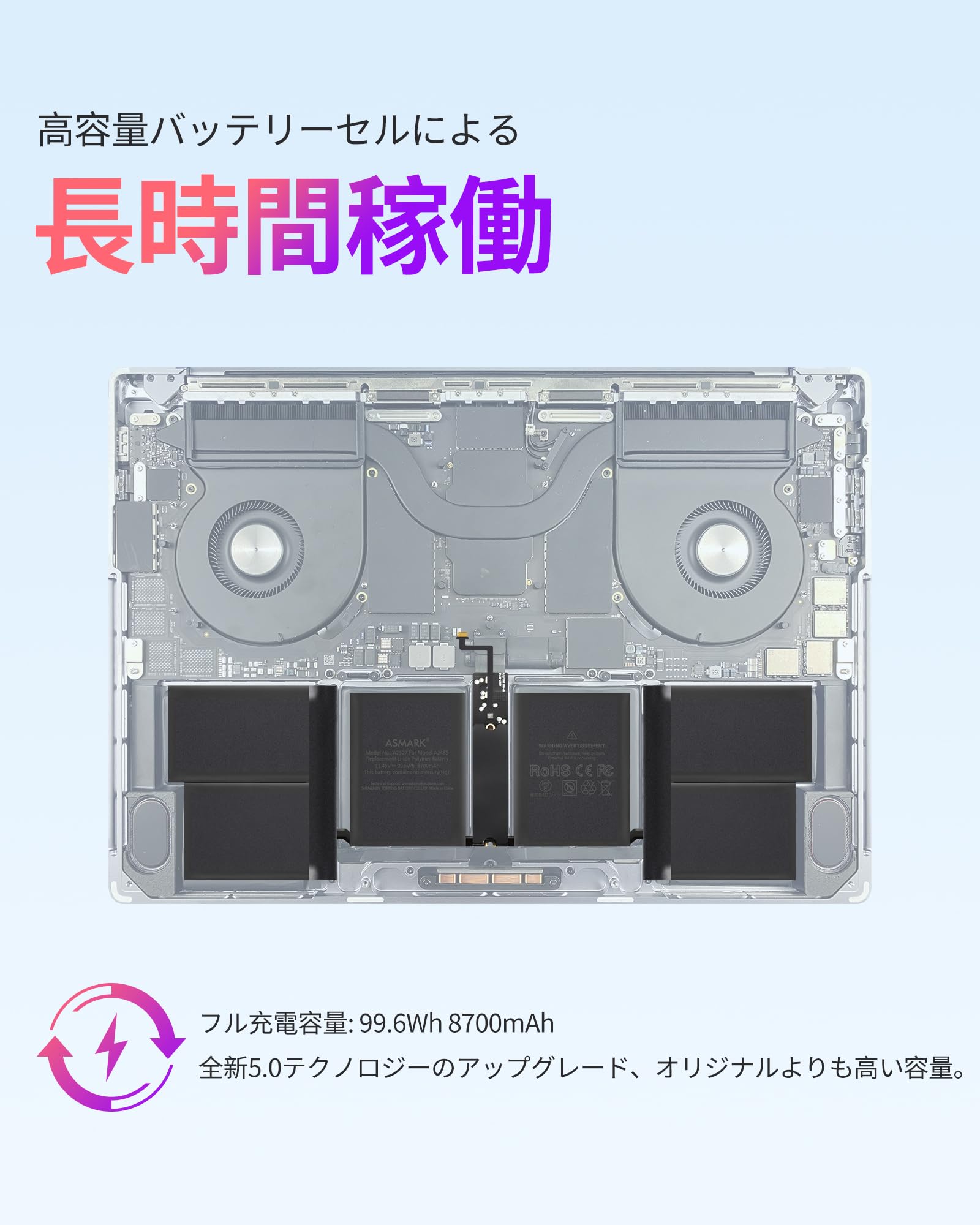 Amazon.co.jp: ASMARK 交換用バッテリー MacBook Pro A2485用 16インチ