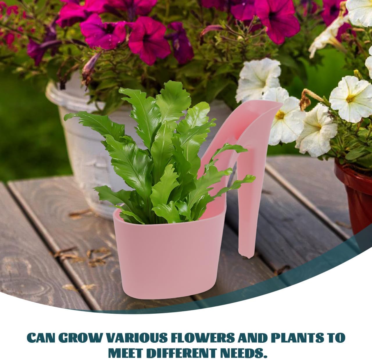 Totority High Heel Flower Pots 2pcs for Indoor Outdoor Use, Decorative Stylish Plant Holders for Home, Garden, Balcony – Durable Waterproof Plastic, Unique Artistic Design, for Plant