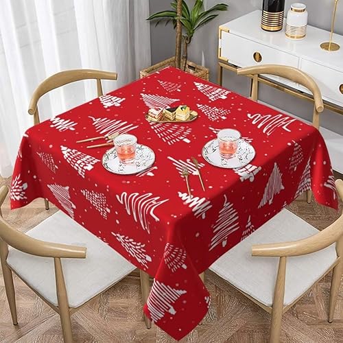 Vista 206 de AEIOAE Mantel cuadrado para el día de San Valentín de 60 x 60 pulgadas, mantel de corazones de amor, mantel de San Valentín, tela de poliéster