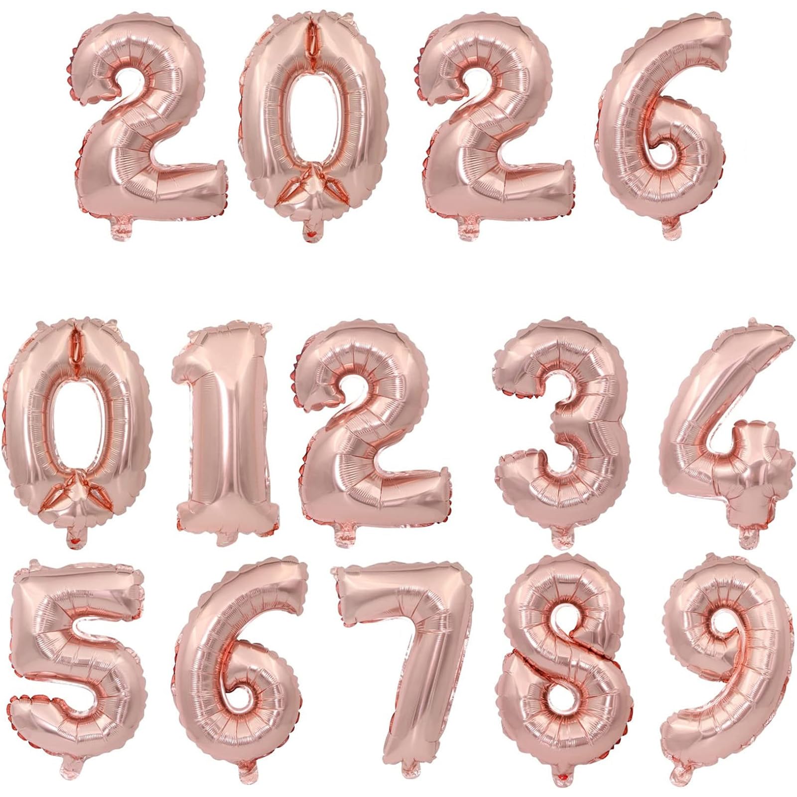 素敵な日に✨数字バルーン ローズゴールド アルミ風船 誕生日 ナンバー0 Amazon | BTZO 数字 バルーン 風船 誕生日 ナンバー ハッピー