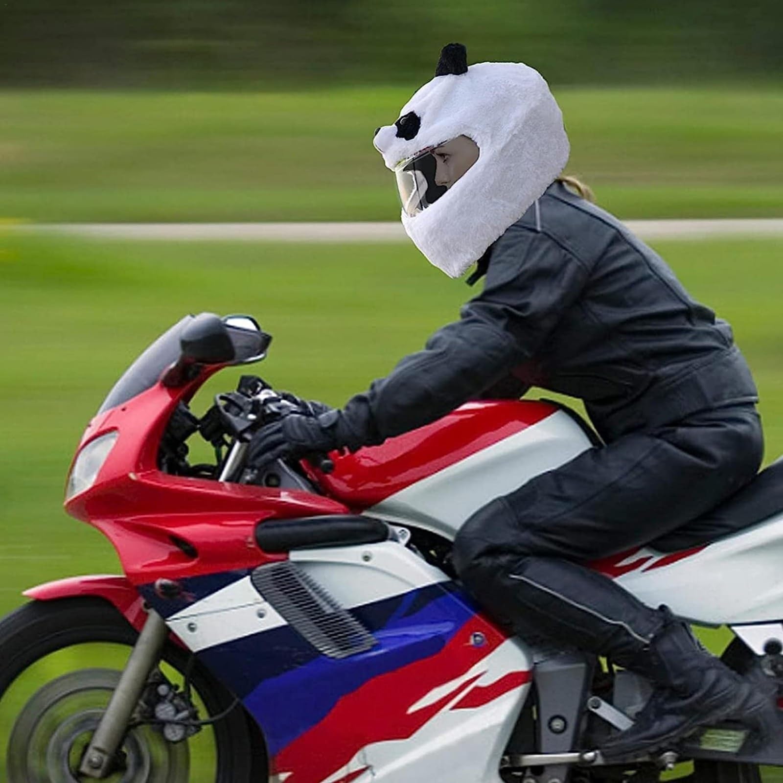 Housse Décorative Peluche Pour Casque De Moto - Lapin Blanc - Taille Unique - Pour Déguisement Et Amusement