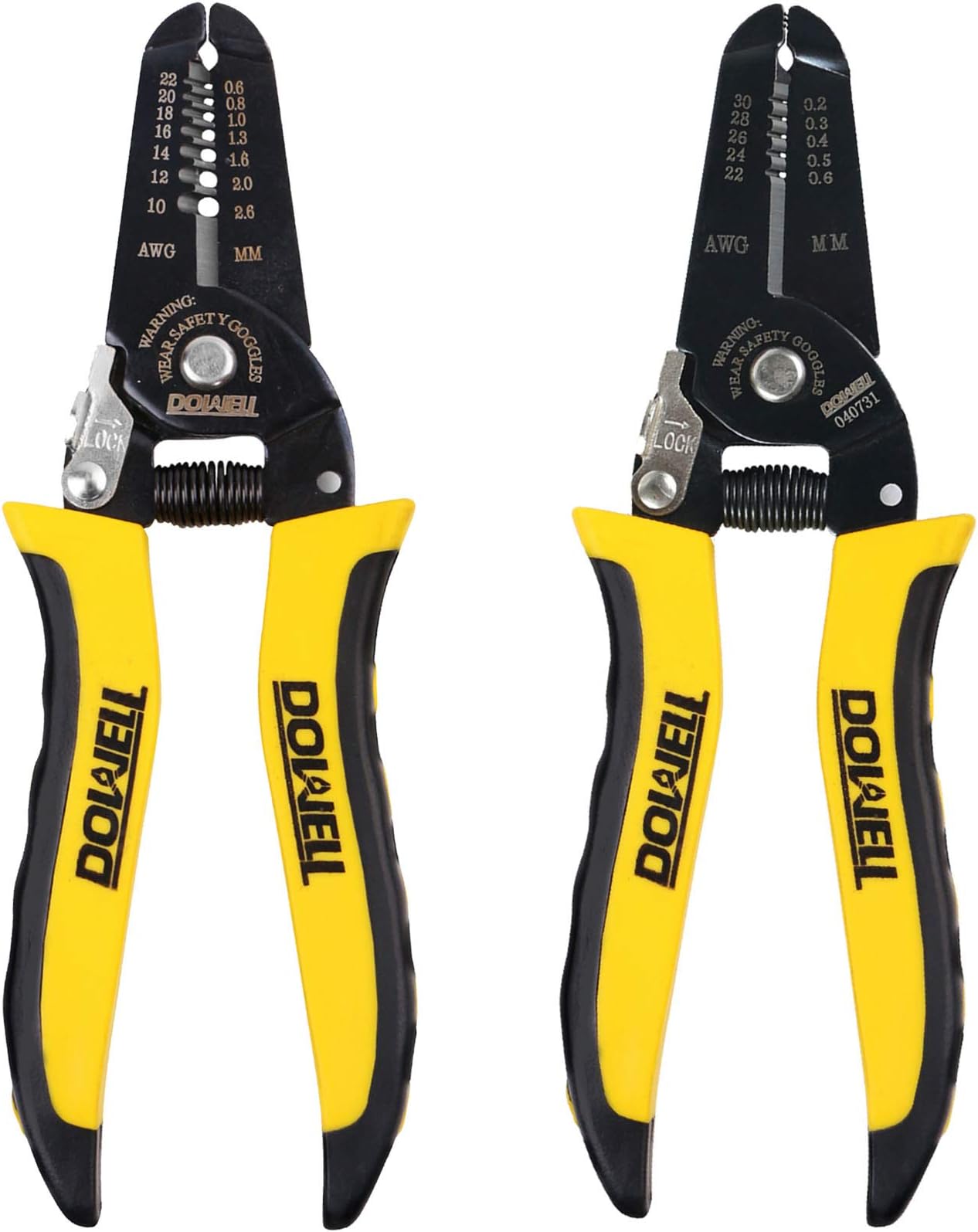 DOWELL 10-22AWG+22-30AWG Wire Stripping Tool Wire Stripper Cutter Pliers Tool Multi-Function Hand Tool for Electrician Craftsmanship 2-Piece