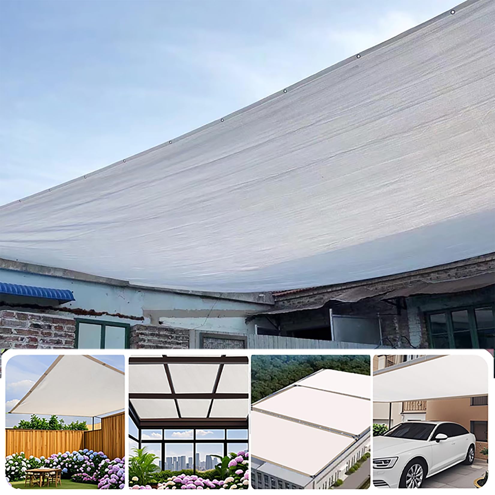 Roja 5x6m con Ojales Vela Reculada para Exteriores Cubierta de Parasol Ideal para Patio Jardín Balcón y Terraza