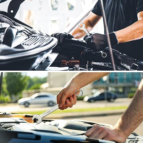 Miniatura 7 de Jetech Llave combinada de 0.709 in, grado industrial, acero al cromo vanadio, acabado con chorro de arena, forjada, tratada térmicamente, métrica