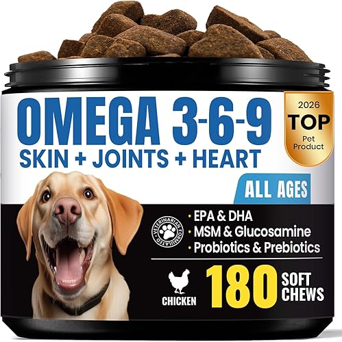 Omega 3 para perros - Aceite de salmón para la salud de la piel y el pelaje de perros, suplemento de aceite de pescado para el desprendimiento de